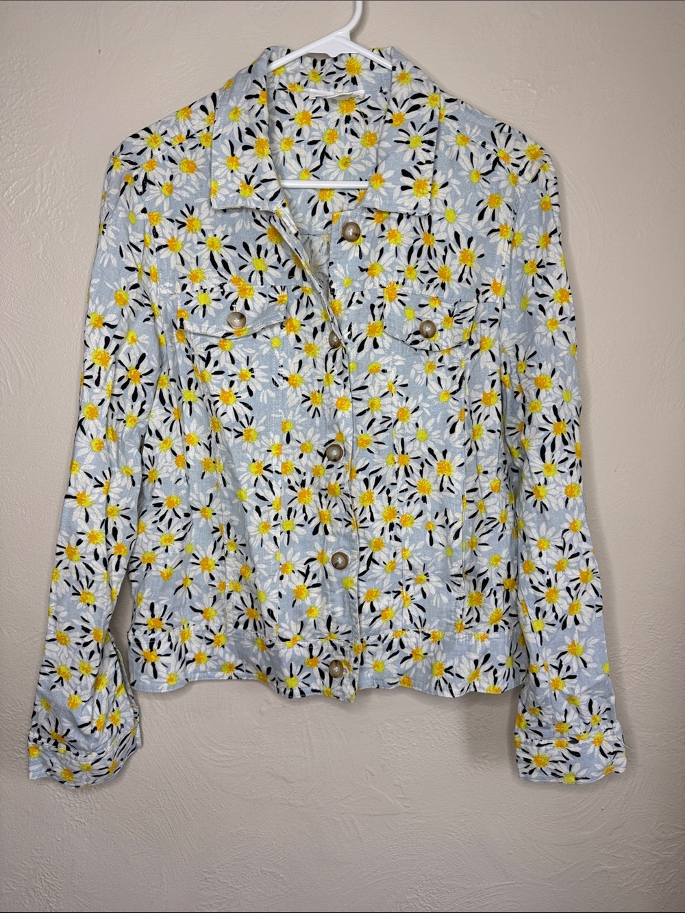 Cynthia Rowley Daisy Floral Linen Blend Jacket Size Large